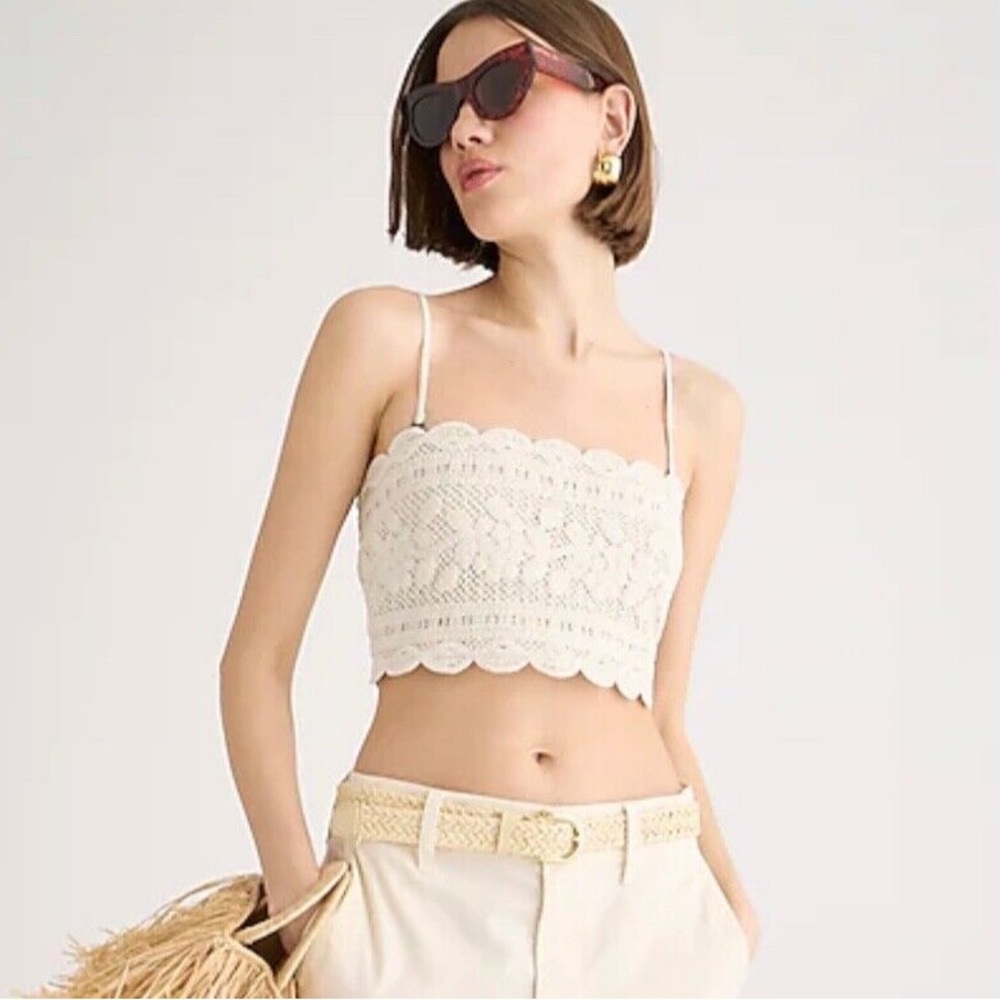 NWT J.Crew Cropped Crochet Tube Top